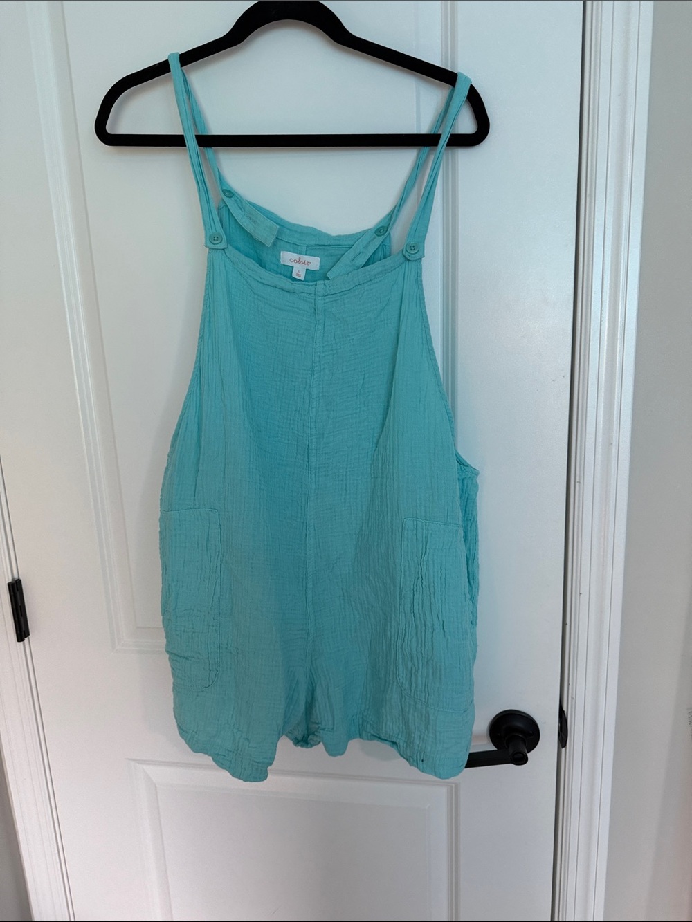 Turquoise Cotton Romper Tank Top